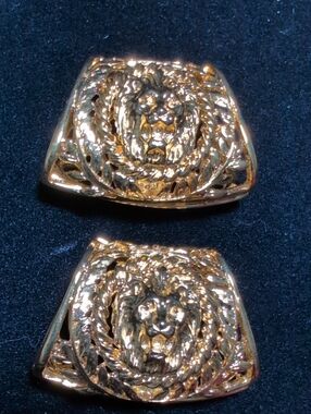 Gold Lion Crest Scarf Slide for Women's Accessories 2 Pcs